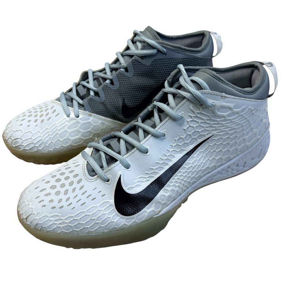 Nike Force Zoom Trout 5 Turf Shoes Pure Platinum Men's Size 15 2018 AH3374-004